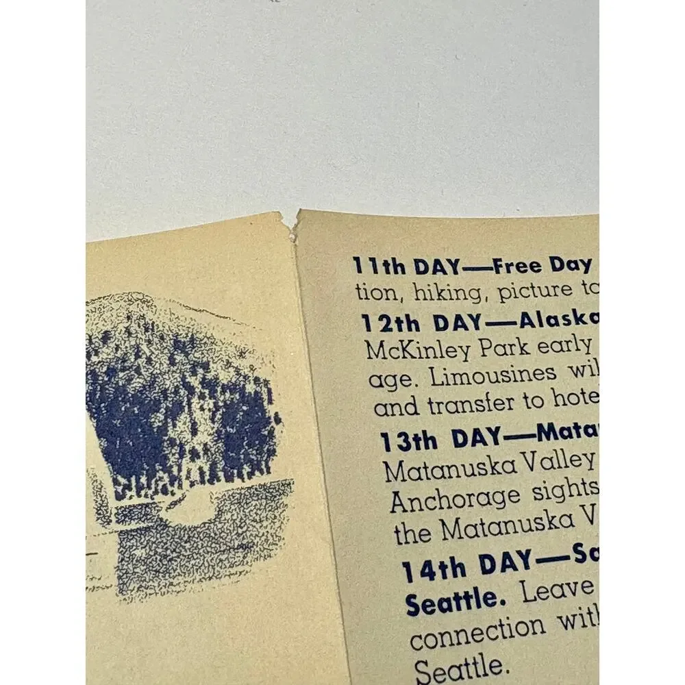 Vintage 1951 Arctic Alaska Tours Brochure Fairbanks Travel Agent Ephemera w/ Map - Picture 6 of 7